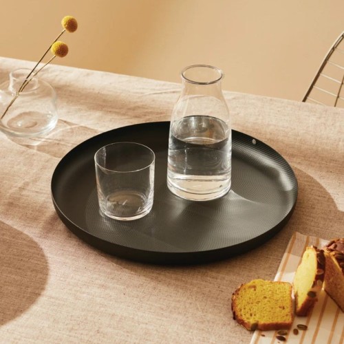 Bandeja redonda JM14 Alessi de acero, 3 acabados